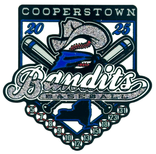 2025 Bandits Silver Glitter Baseball Cooperstown Pin Collection