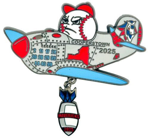 2025 Bombers Mavericks Plane Baseball Cooperstown Custom Trading Enamel Pin with Dangler