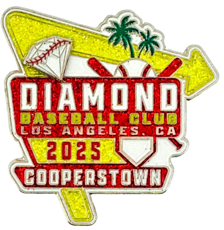 2025 Diamond Glitter In and Out Themed Cooperstown Enamel Pin with Spinner - Cooperstown Pin Collection