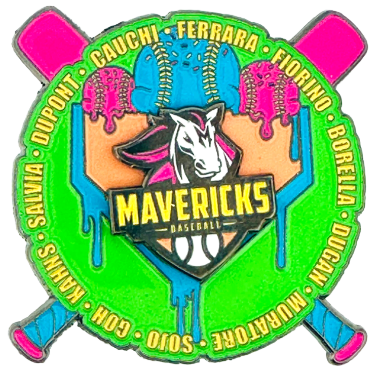 2025 Mavericks Ice Cream Drip Neon Baseball Cooperstown Enamel Pin