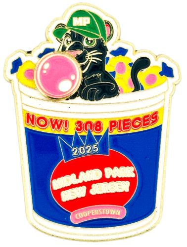 2025 Midland Park Panthers Bubble Gum Baseball Spinner Cooperstown Soft Enamel Baseball Trading Pin