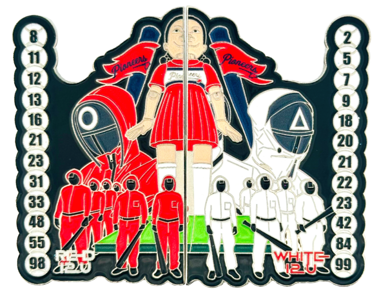 2025 Pioneer Red White Squid Game Puzzle Baseball Cooperstown Enamel Pin - Cooperstown Pin Collection