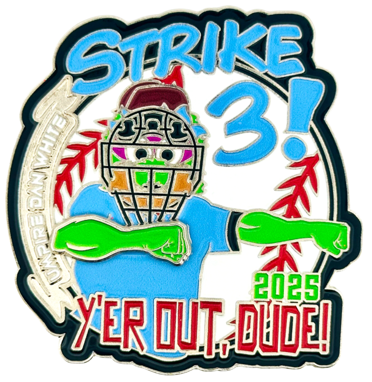 2025 Umpire Slider Baseball Cooperstown Enamel Pin - Cooperstown Pin Collection