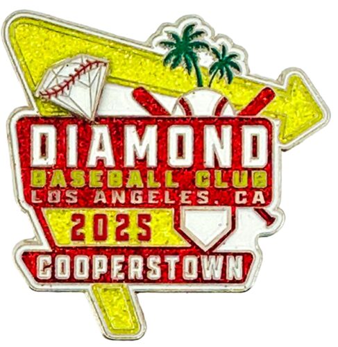 Cooperstown Pin Collection - Diamond Glitter In and Out Themed Cooperstown Enamel Pin with Spinner