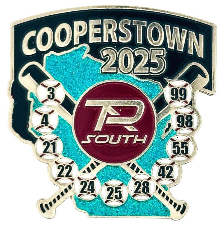 Cooperstown Pin Collection - South Blue Glitter Baseball Cooperstown Enamel Pin