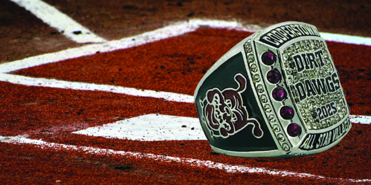 Custom Trading Pins - Cooperstown Gear - Large Dirt Dawgs Cooperstown Championship Ring Example